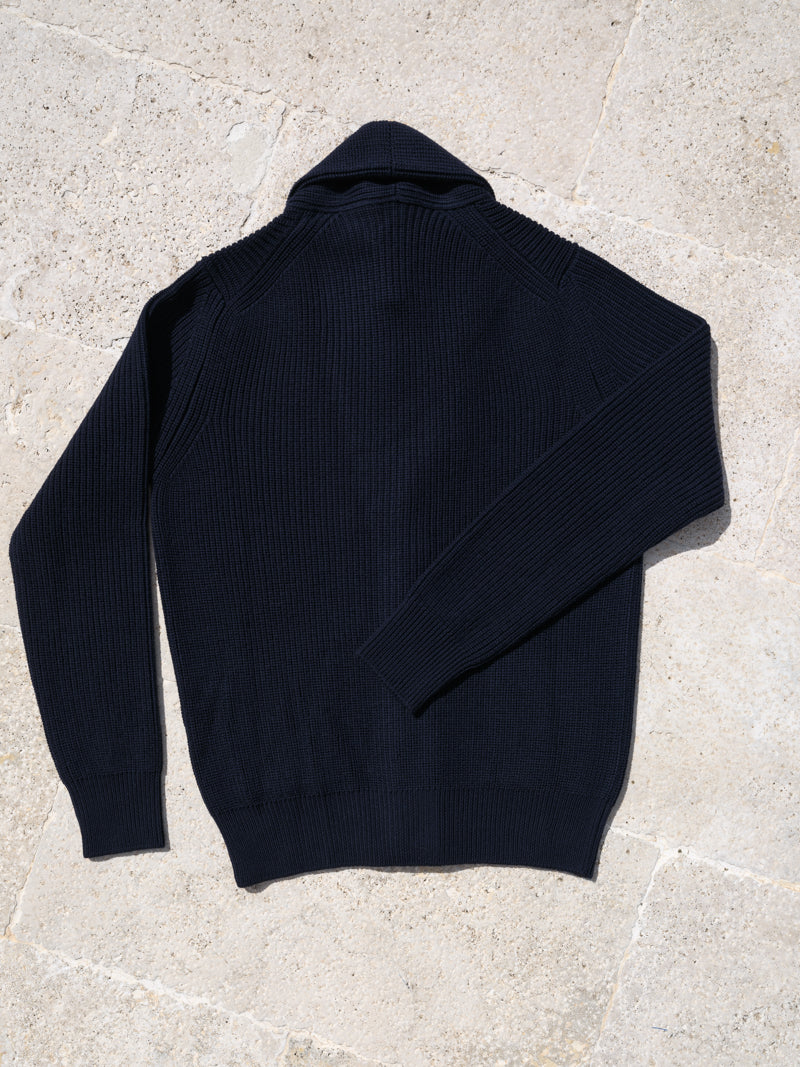 COMMANDER | CARDIGAN | VIRGIN WOOL | BLUE ZERO